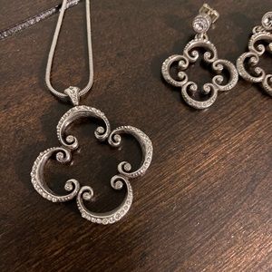 Brighton Ferrara Silver Necklace & Earring Set